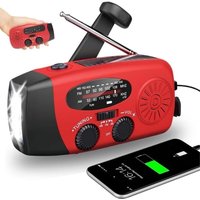 2000 mAh wiederaufladbares tragbares Dynamo-Solar-Überlebensradio AM/FM, Taschenlampe, SOS-Funktion, Powerbank – ideales Überlebenskit für Camping von LINJOU