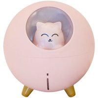 220 ml Luftbefeuchter für zu Hause, kühler Nebel, mit 7 Farblichtern, automatischer Abschaltung, Nebel fürs Büro (Pink Cat) von LINJOU