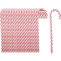 24 Stück (15 cm) Zuckerstangenanhänger, Christbaumschmuck, rot-weiße Zuckerstangendekorationen von LINJOU