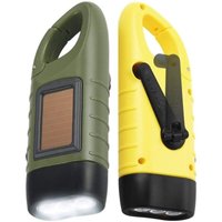 2er-Pack solarbetriebene LED-Taschenlampe und wiederaufladbare Taschenlampe für Outdoor-Aktivitäten, Grün und Gelb 2er-Pack solarbetriebene LED-Taschenlampe und wiederaufladbare Taschenlampe für Outdoor-Aktivitäten, Grün und Gelb von LINJOU