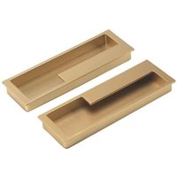 2er-Pack versenkte Schiebetürgriffe aus Zinklegierung für Scheunenschubladenschränke (Mattgold) von LINJOU