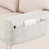 2er-Pack weißer Nachttisch-Organizer, Schutzhülle für Sofa und Stuhl, hängende Aufbewahrungstasche für Armlehnen für Bett/Sofa von LINJOU