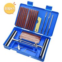 33-teiliges Set, Reifenreparaturset, Auto-Pannenreparaturset, Reifenreparaturwerkzeuge, geeignet für Auto- und Motorradreifen von LINJOU