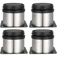 4 Stück Möbelbeine, 4 Stück verstellbare Füße, 50 mm Höhe, verdickte Möbelfüße, gebürsteter Edelstahl, verstellbare Höhe 0–15 mm von LINJOU