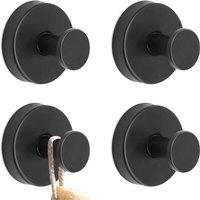 4er-Pack schwarze Haken mit Saugnapf, ohne Bohren, extra starke Haken mit Saugnapf für Badezimmer, Küche, glatte Fenster 4er-Pack schwarze Haken mit Saugnapf, ohne Bohren, extra starke Haken mit Saugnapf für Badezimmer, Küche, glatte Fenster von LINJOU