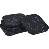 4er-Set rutschfeste Gummimatten (100 x 100 x 10 mm) für Möbel, Betten, Waschmaschinen und Wäschetrockner - Schwarz und Blau von LINJOU