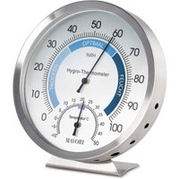Analoges Innenthermometer Hygrometer - Hochwertiges Edelstahl-Feuchtigkeitsmessgerät und Raumthermometer zur zuverlässigen und komfortablen von LINJOU