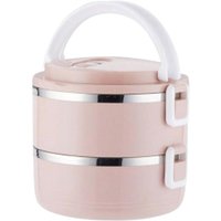 Behälter aus Edelstahl 1400 ml mit Poignée – Behälter zur Aufbewahrung von Lebensmitteln für Schule, Büro und Camping – Behälter mit doppeltem von LINJOU