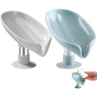 Blattförmige Seifenschalen fürs Badezimmer, 2er-Set Duschseifenschalen mit Abflusslöchern und Halterung, Seifenschale mit Abtropffläche Blattförmige Seifenschalen fürs Badezimmer, 2er-Set Duschseifenschalen mit Abflusslöchern und Halterung, Seifenschale mit Abtropffläche von LINJOU