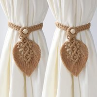Böhmische Vorhangfalten 2er-Set, Vorhang-Raffhalter aus Baumwolle, Vorhang-Raffhalter aus Federn, Vorhang-Raffhalter zur Vorhangdekoration von LINJOU