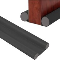 Doppelseitiger Zugluftstopper 96 cm - Doppelseitiger Zugluftstopper, Dichtungsstreifen, verstellbarer und schalldichter Fensterboden (schwarz) von LINJOU