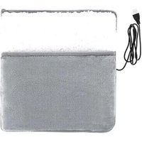Elektrisches Fußwärmer-Pad, USB-Aufladung, universelles, weiches, waschbares Plüsch-Heizkissen für Zuhause, Grau von LINJOU