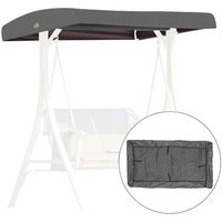 Ersatzdach für Hollywoodschaukel, Ersatzbezug für Dreisitzer, wasserdichter Sonnenschutz, geeignet für Garten, Wintergärten und Terrassen – Grau von LINJOU