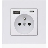 Französisches Typ-C+USB16A Typ 86-Steckdosenfeld, Anzahl der Steckdosen: 2 Löcher, Anzahl der USB-Anschlüsse: 1, Anzahl der Typ-C-Anschlüsse: 1, von LINJOU