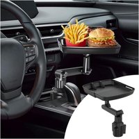 Getränkehalter-Tablett fürs Auto, multifunktionaler Auto-Tabletttisch zum Essen mit Handy-Steckplatz, universell verstellbares, um 360° drehbares Getränkehalter-Tablett fürs Auto, multifunktionaler Auto-Tabletttisch zum Essen mit Handy-Steckplatz, universell verstellbares, um 360° drehbares von LINJOU