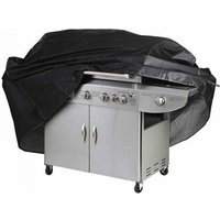 Grillabdeckung Grillhaube Grill- und Plancha-Abdeckung Schwarz Oxford-Gewebe 210D 145 x 61 x 117 cm von LINJOU