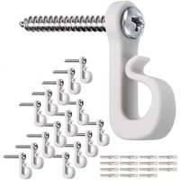 Haken für Weihnachtsbeleuchtung im Außenbereich, Clips für Lichterketten im Innen- und Außenbereich mit Schrauben, 15 Stück, weiß von LINJOU