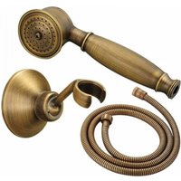 Handbrause, Brausegarnitur, Duschsystem mit Antik-Messing-Brausegarnitur, Brausehalter von LINJOU