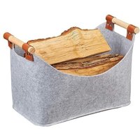 Kaminholztasche aus Filz, Kaminholztasche für Kamin, faltbarer Kaminholzkorb mit verstärkten Griffen, Mehrzwecktasche, Tragetasche aus Segeltuch für von LINJOU