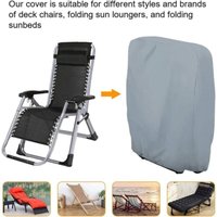 Klappbare Liegestuhlabdeckung, wasserdichte Anti-UV-Abdeckung, 210D Oxford Garten-Entspannungsabdeckung für Liegestuhl, L71×H110cm (Grau) von LINJOU