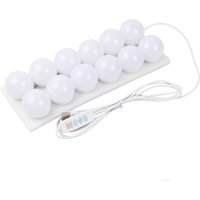 LED-Schminklampe mit 12 Glühbirnen, USB-Kabel, 3 wechselnde Farben, 45 mm, ideal für Schminktisch oder Schlafzimmer von LINJOU