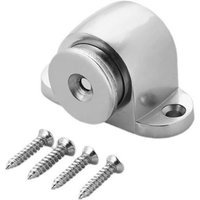 Magnetischer Türstopper aus gebürstetem Metall mit Saugnapf zur Bodenmontage von LINJOU