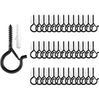 Packung mit 40 Schraubhaken für Lichterketten im Außenbereich, geeignet für Partydekorationen, leicht abnehmbar (schwarz) von LINJOU