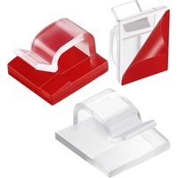 Packung mit 60 Kabelbindern für den Außenbereich mit selbstklebenden Weihnachtshaken, für Lichterketten unter dem Tisch (klein, transparent) von LINJOU