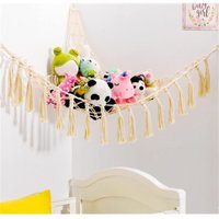 Plüsch-Makramee-Hängematte mit Licht, Hängenetz für Eckhängematten zum Aufhängen von Haustierspielzeug, handgefertigte Netztasche aus Baumwollseil Plüsch-Makramee-Hängematte mit Licht, Hängenetz für Eckhängematten zum Aufhängen von Haustierspielzeug, handgefertigte Netztasche aus Baumwollseil von LINJOU
