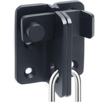 Schieberiegel aus Edelstahl für Garagentor, Badezimmer, Garage, Fenster, links anschlagend, schwarz, großes Modell von LINJOU