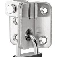 Schieberiegel aus Edelstahl für Garagentor, Badezimmer, Garage, Fenster, links anschlagend, silberfarben, großes Modell Schieberiegel aus Edelstahl für Garagentor, Badezimmer, Garage, Fenster, links anschlagend, silberfarben, großes Modell von LINJOU