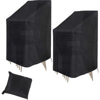 Set mit 2 Gartenstuhlüberzügen, wasserdicht, kälte- und UV-beständig, geeignet für Stapelstühle und Terrassenstühle Set mit 2 Gartenstuhlüberzügen, wasserdicht, kälte- und UV-beständig, geeignet für Stapelstühle und Terrassenstühle von LINJOU