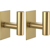 Set mit 2 Wandhaken für Handtücher, starke und wasserfeste Kleberückseite zum Aufhängen von Mänteln, Kleidung und Küchenschränken (gold) von LINJOU