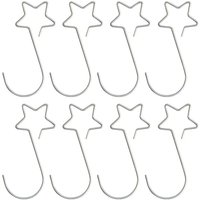 Set mit 20 Weihnachtsbaumhaken, stern- und s-förmige Weihnachtshaken, dekorative Metallhaken für Weihnachtsdekorationen, silberfarben von LINJOU
