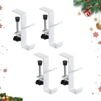 Set mit 4 Kaminhaken für Girlanden, Aufhängestange für Weihnachtsstrümpfe, stabiler, verstellbarer Aluminiumhaken, weiß Set mit 4 Kaminhaken für Girlanden, Aufhängestange für Weihnachtsstrümpfe, stabiler, verstellbarer Aluminiumhaken, weiß von LINJOU