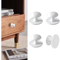 Set mit 4 selbstklebenden Edelstahlgriffen für Schubladen, Duschtüren, Spiegelschränke, Kleiderschränke, weiß von LINJOU