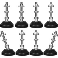 Set mit 8 verstellbaren Füßen M8 x 30 mm - Befestigungsschrauben - Möbelfüße - Tragbar - Maximale Neigung 20° (8 Stück M8 x 30 mm x Ø 40 mm) von LINJOU