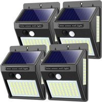 Solarleuchten für den Außenbereich mit Bewegungsmelder, 100 LED – 1000 Lumen, hochwertig, wasserdicht, mit LED-Bewegungsmelder – 4er-Pack von LINJOU