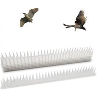 Taubenspikes – Vogelabwehr mit extra hohen Spikes für Balkone, Zäune und Dächer – 12er-Pack (Weiß) von LINJOU