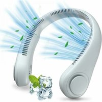 Tragbarer Nackenventilator, USB-Ventilator, freihändiger flügelloser Ventilator, 3 Geschwindigkeiten, 360° verstellbarer leiser Ventilator für Büro, von LINJOU