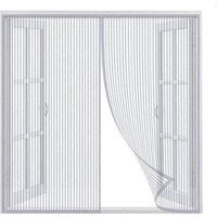 Vorhänge, Selbstdichtender Magnetvorhang, Verdickte Netztür, Anti-Mücken-Tür, Mit Magnet, Geeignet Für Kinder Und Haustiere, Größe 120 120 cm, Weiß von LINJOU