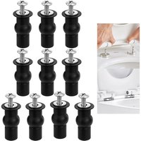 WC-Sitzzubehör: Befestigungsschrauben, Scharniere, Gummimuttern, Befestigungselemente, Zubehör für Sacklöcher (10 Stück) von LINJOU