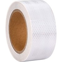 Wasserdichtes reflektierendes Klebeband, reflektierender Warnaufkleber 5 cm x 10 m, Verkehrssicherheitserinnerung (weiß) von LINJOU