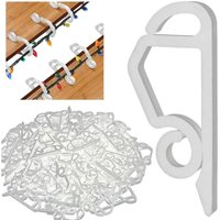 Weihnachtslichter-Dachrinnenclips, stabile Kunststoffhaken für Weihnachtsdekorationen im Außenbereich, weiß Weihnachtslichter-Dachrinnenclips, stabile Kunststoffhaken für Weihnachtsdekorationen im Außenbereich, weiß von LINJOU