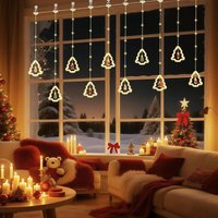 Weihnachtslichtervorhang für Schlafzimmer, LED-Weihnachtssterne mit Fernbedienung und Timer, 8 Beleuchtungsmodi und Funktion, für Weihnachts-, Innen von LINJOU