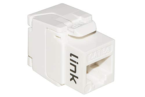LINK 20 Netzsteckdosen Keystone Jack RJ45 CAT.5E UTP TOOLESS Farbe weiß vergoldete Kontakte 50 Mikron von LINK