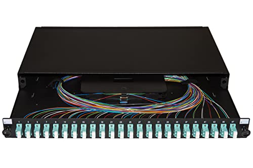 LINK LK24LC3P Optische Faserplatte 19 Zoll mit 24 Adaptern LC Duplex OM3 Tiefe 250 mm mit installierten Pins Farbe Schwarz von LINK