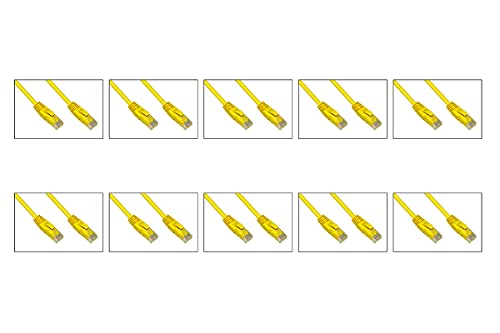 LINK Packung mit 10 Netzkabeln, Kat.6A, Nicht abgeschirmt, UTP AWG24, Farbe Halogengelb, 0,5 m LINK Packung mit 10 Netzkabeln, Kat.6A, Nicht abgeschirmt, UTP AWG24, Farbe Halogengelb, 0,5 m von LINK