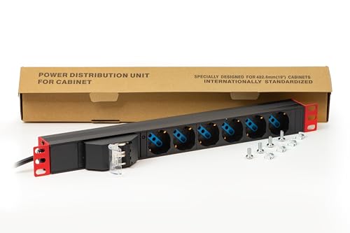 LINK Sicherheit UND Schutz Marke MULTIPRESA Modell ALIMENTAZIONE PRO Rack 19 MIT 6 REPEE UNIVERSALI TRIPOLARI/SCHUKO MAGNETOTHERMIC MIT Personal Rosso Personal von LINK