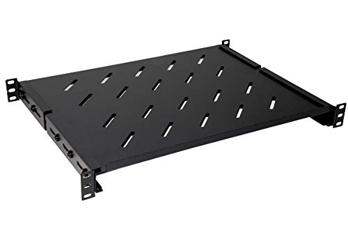 Link LKRIP350AN Ablage für Schrank Rack 19 Zoll ausziehbar 350 mm mit 4 Haken schwarz von LINK